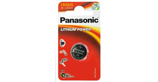 Pile bouton au lithium CR2025 Panasonic de 3 volts (sur une carte) 