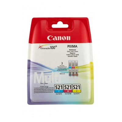 Canon Pack CLI-521 cyan, jaune, magenta