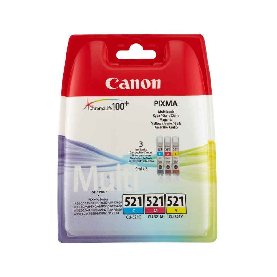 Canon Pack CLI-521 cyan, jaune, magenta