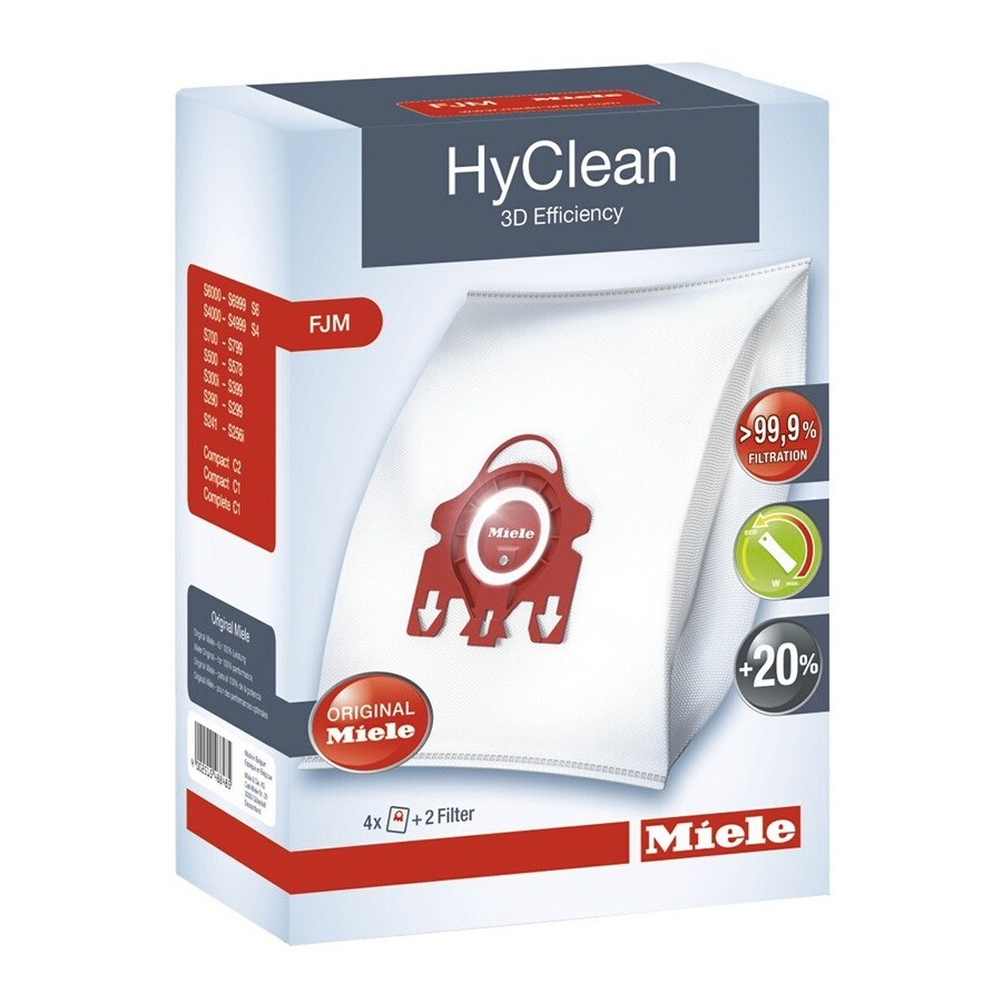 HyClean 3D FJM Sac d'Aspirateur pour (12 sacs, 2 filtre pour
