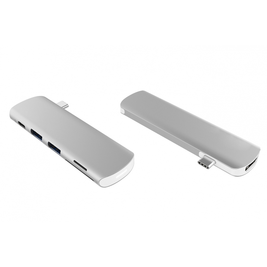Onearz Mobile Gear Adapt. USB-C vers HDMI, USB-C PD, 1 microSD+SD, audio Silver n°1