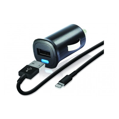 Temium CHARGEUR ALLUME CIGARE USB NOIR AVEC CABLE LIGHTNING