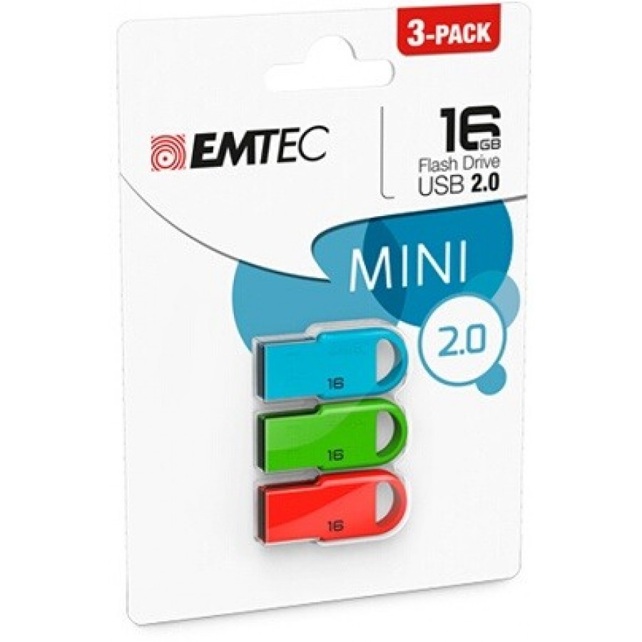 Clé USB Emtec Pack de 3 mini clés USB 2.0 D250 16 Go - DARTY Guyane
