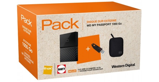 Disque dur portable My Passport WD 2 To avec protection par mot de passe et  logiciel de sauvegarde automatique 2 To Disque dur externe 