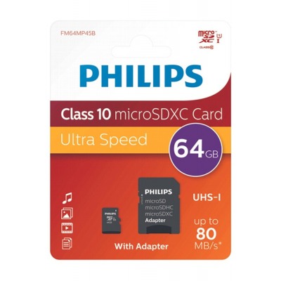 Philips CARTE MICRO SD 64GB UHS 1
