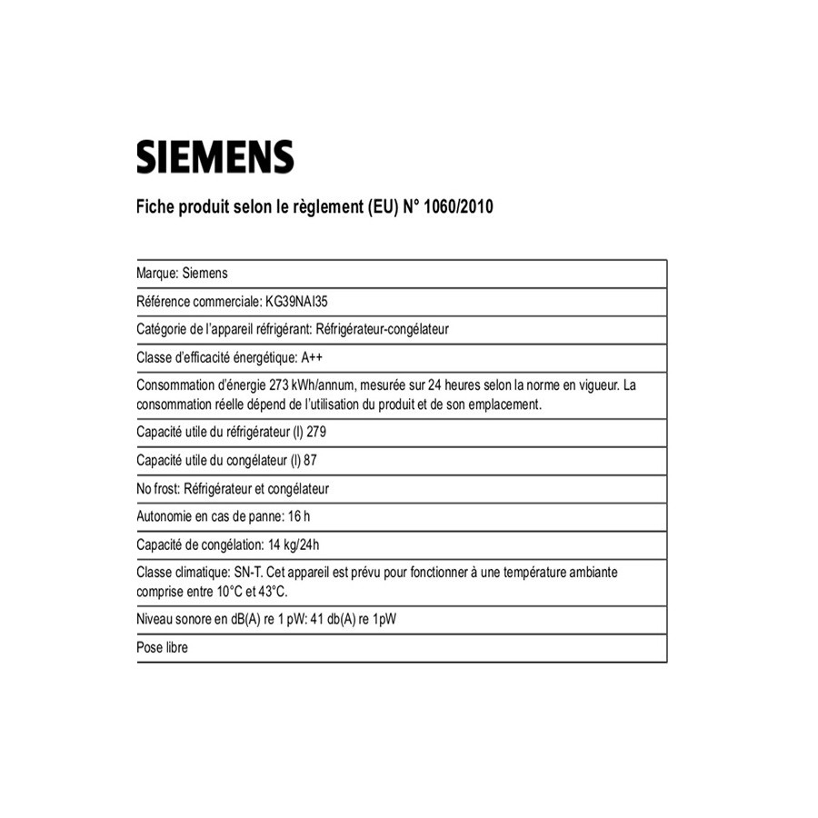 Siemens KG39NAI35 HYPER FRESH PLUS n°7