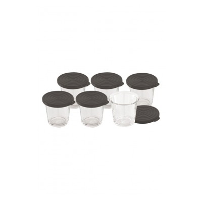 Moulinex 6 verrines en verre avec leur couvercle en silicone