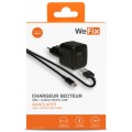 Wefix Chargeur secteur entrée USB 2.4A + un câble micro usb -Noir