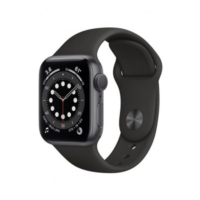 Apple Watch Series 6 GPS, 44mm boitier aluminium gris sidéral avec bracelet sport noir