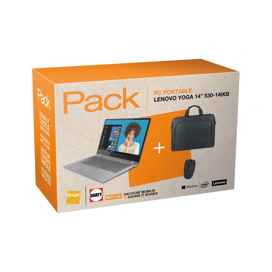 Ordinateur portable Lenovo Pack Yoga 530-14IKB + Sacoche + Souris - DARTY  Guyane