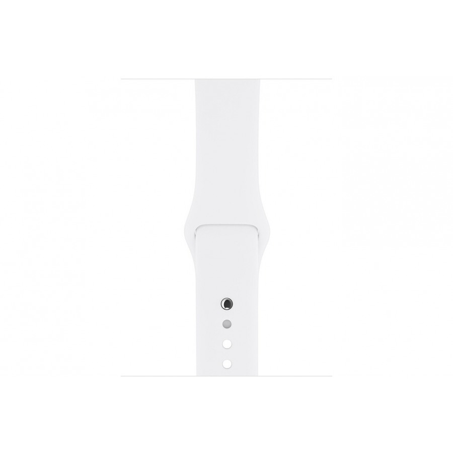 Apple Watch Série 3 38mm Boîtier en aluminium argent avec Bracelet Sport Blanc n°3