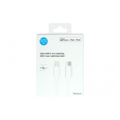 Temium Câble Temium Lightning vers USB Type C 1 m Blanc