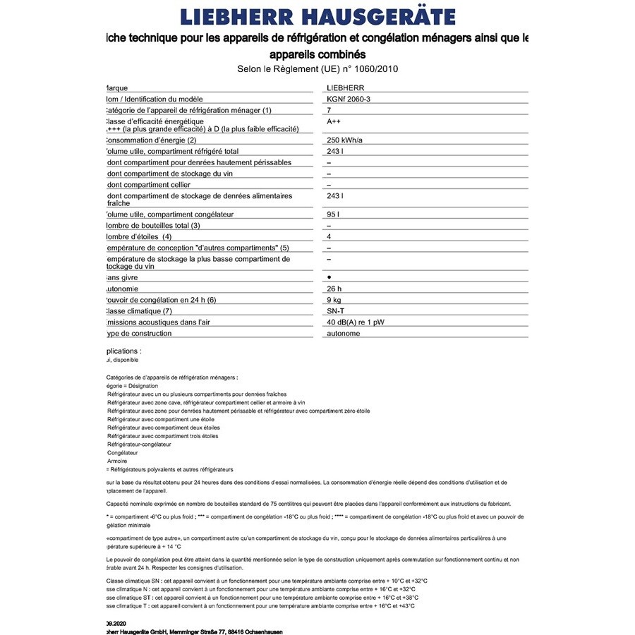 Liebherr KGNF2060-3 n°10