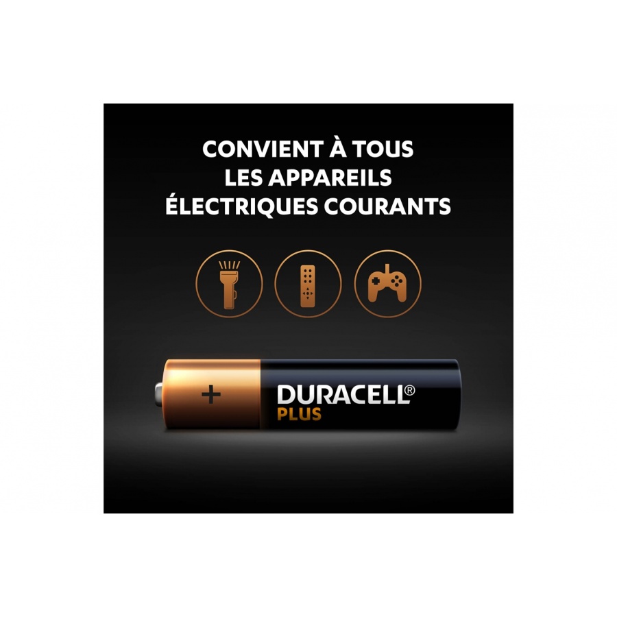 Duracell Pack de 8 piles alcalines AAA Duracell Plus, 1.5V LR03 n°4
