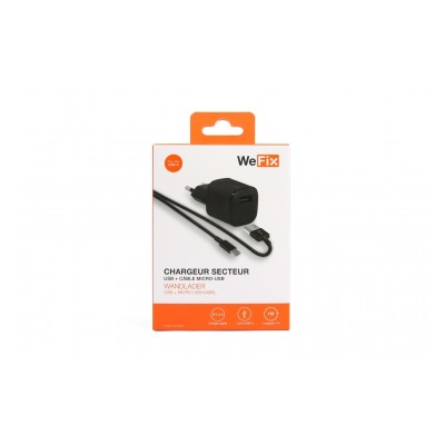 Wefix CHARGEUR + CABLE MICRO USB NOIR