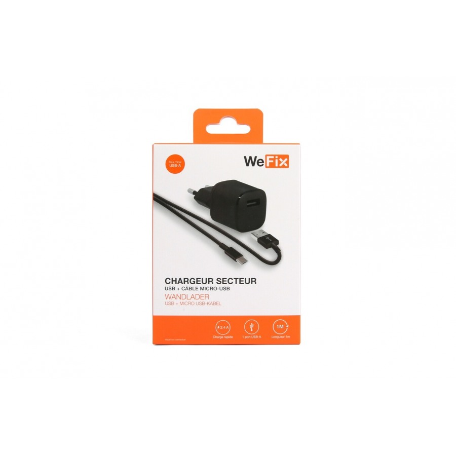 Wefix CHARGEUR + CABLE MICRO USB NOIR n°1