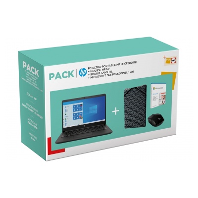 Hp PACK HP 14-cf2020nf + Housse + Souris  + Microsoft 365 Personnel 1 an