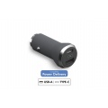 Force Power Chargeur allume cigare Power Delivery 2 USB A + C 37W Gris
