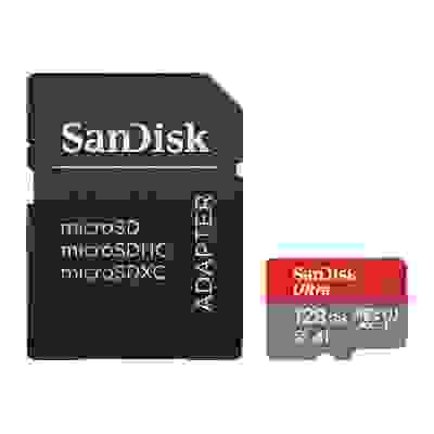 Sandisk Carte Ultra microSDXC 128GB + SD Adapter 140MB/s  A1 Class 10 UHS-I