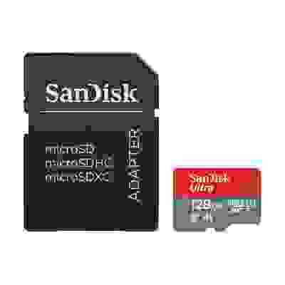 Sandisk Carte Ultra microSDXC 128GB + SD Adapter 140MB/s  A1 Class 10 UHS-I