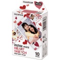 Fujifilm 10 Films Instantané Mini Heart Sketch