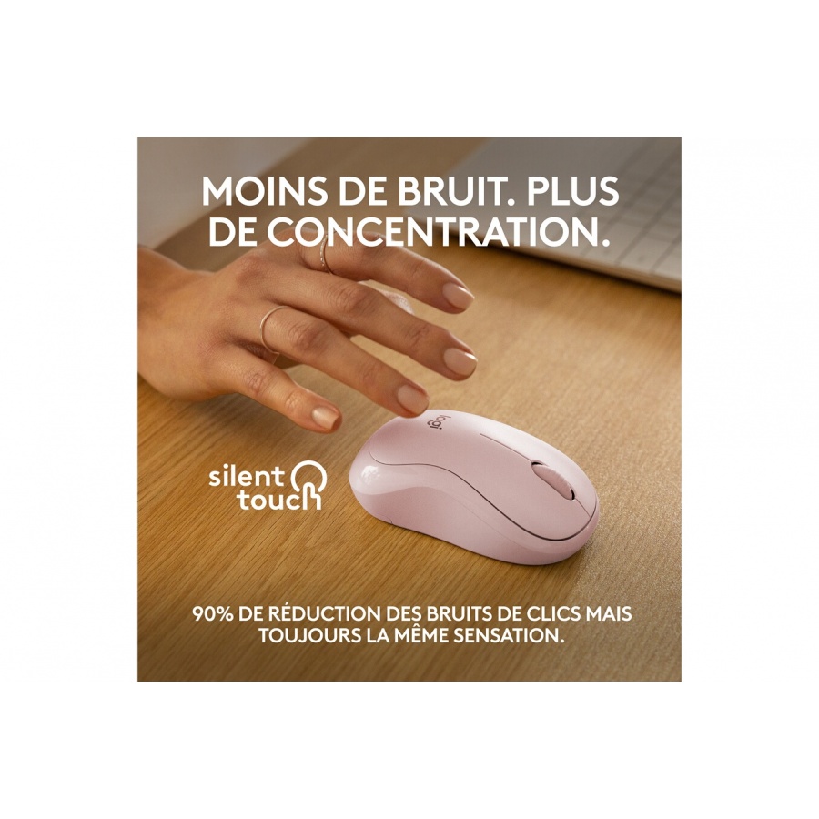 Logitech M240 Souris Bluetooth, Sans fil, Compacte, Portable, Suivi fluide - Rose n°3