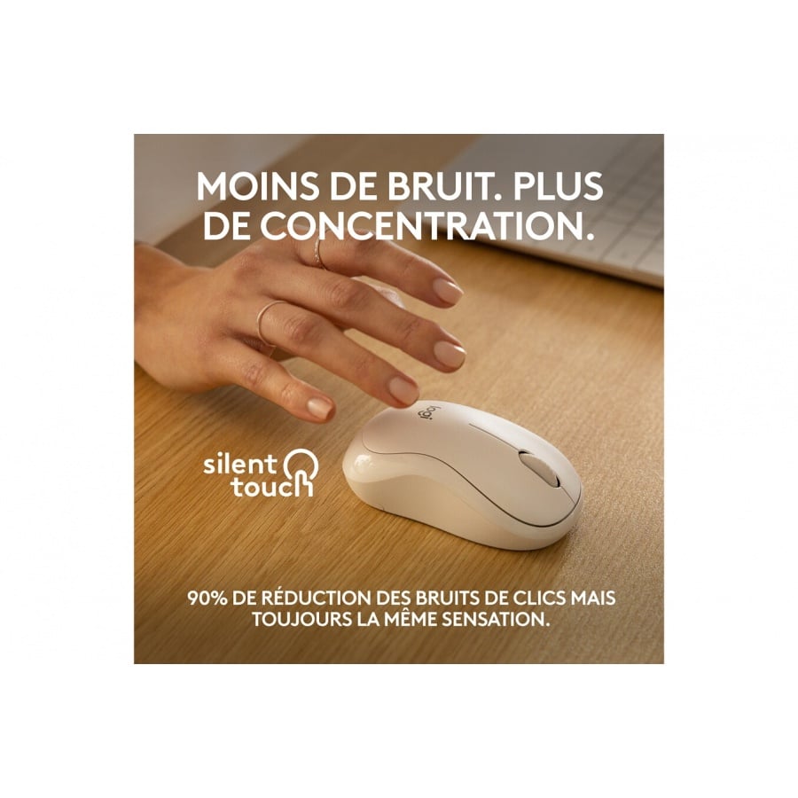 Logitech M240 Souris Bluetooth, Sans fil, Compacte, Portable, Suivi fluide - Blanc n°3