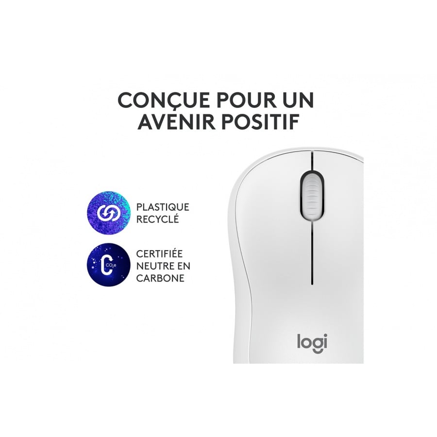 Logitech M240 Souris Bluetooth, Sans fil, Compacte, Portable, Suivi fluide - Blanc n°8