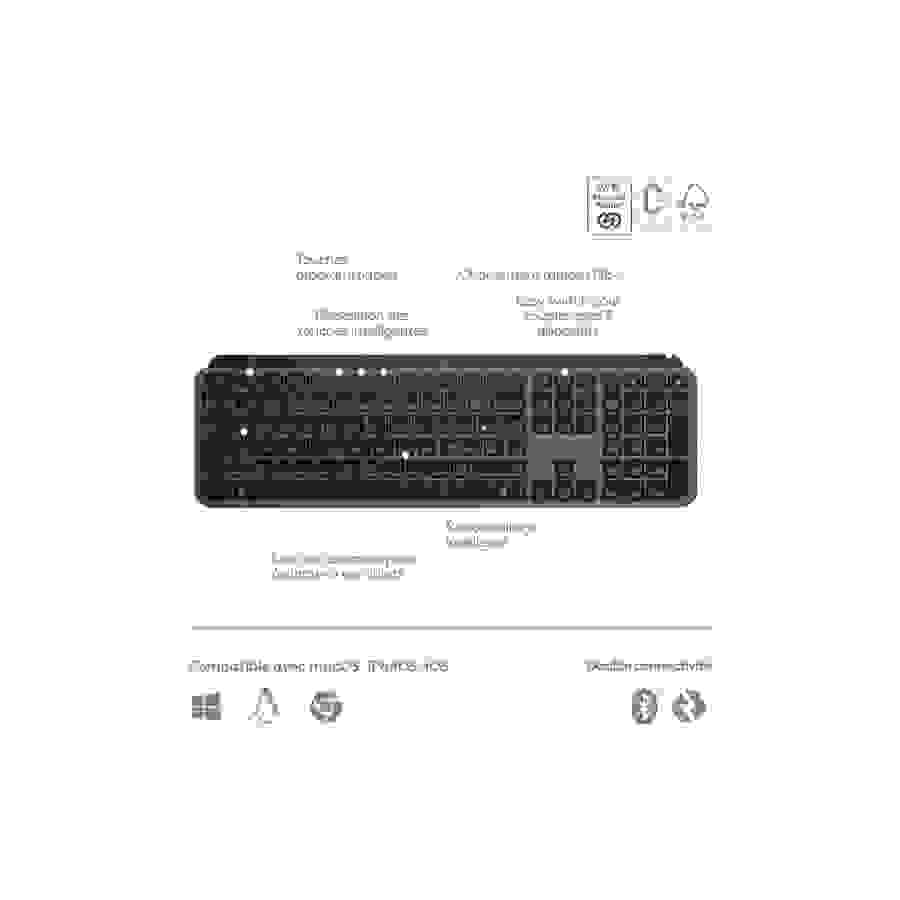 Logitech MX Keys S Plus - Clavier Sans Fil Performant avec Repose Poignet n°6