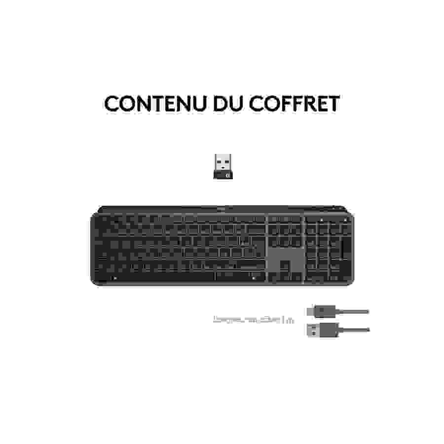 Logitech MX Keys S Clavier Sans Fil Rechargeable USB C, Silencieux, Plat, Retroeclaire - Graphite n°9