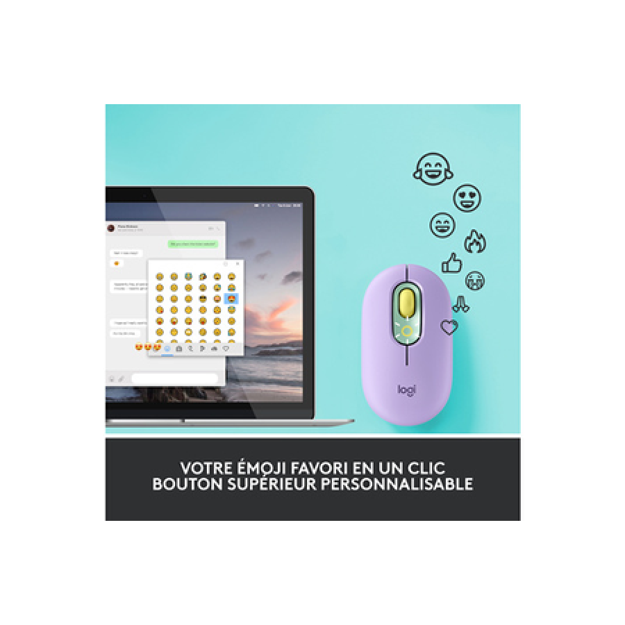 Logitech POP Mouse avec Emojis Personnalisables, Bluetooth, USB, Multidispositifs - Daydream n°6