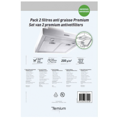 Temium PACK 2 FILTRES ANTI GRAISSE PREMIUM