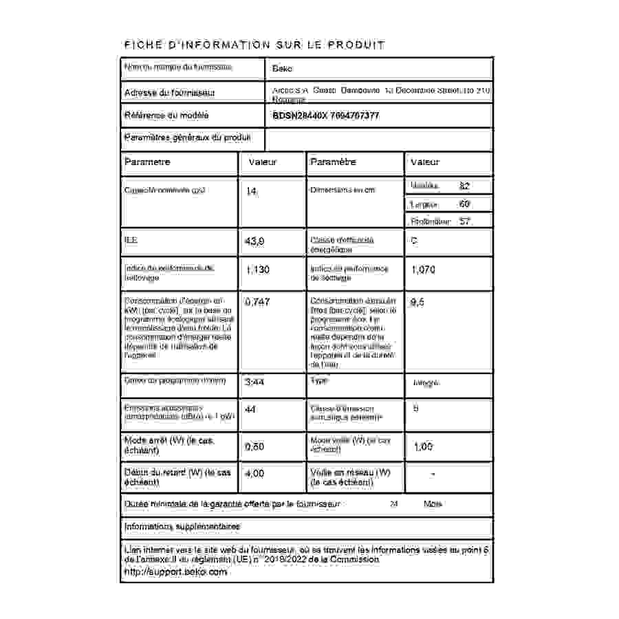 BEKO BDSN28440X n°4