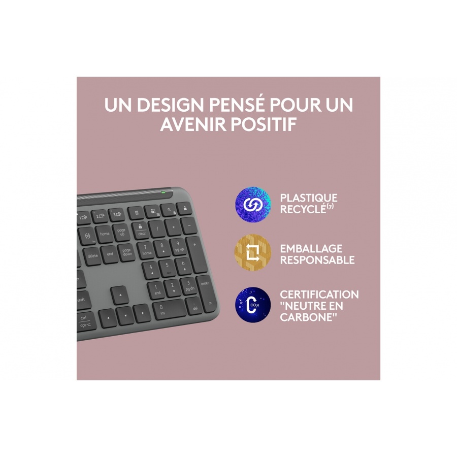 Logitech Signature Slim K950, sans fil- Graphite n°10
