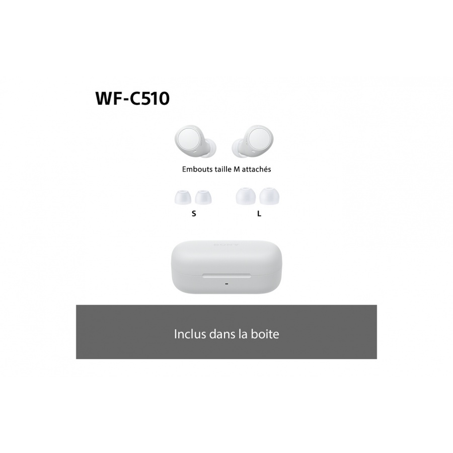 Sony bluetooth sans fil WF-C510 - Blanc n°14