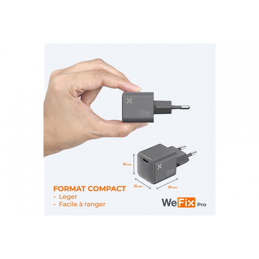 Wefix Pro Chargeur secteur GaN 30w + cable 1M USB-C n°2