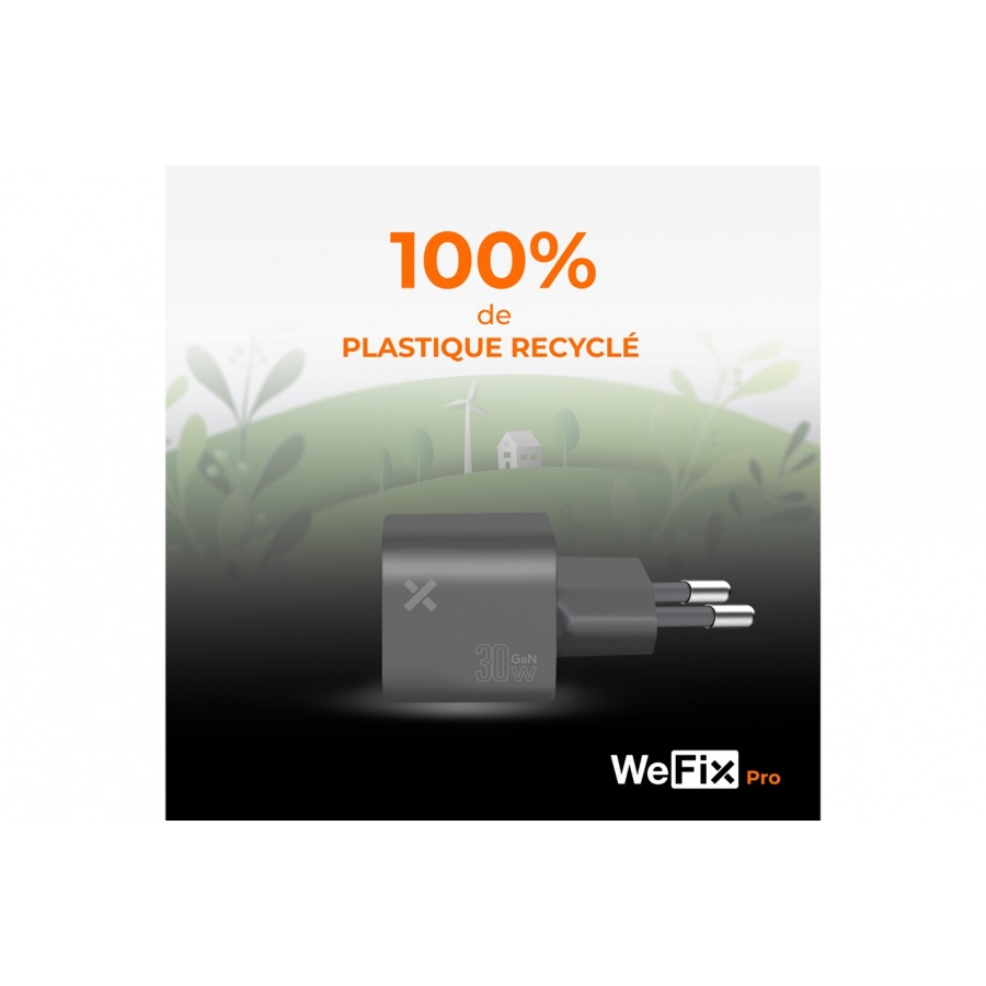 Wefix Pro Chargeur secteur GaN 30w + cable 1M USB-C n°5