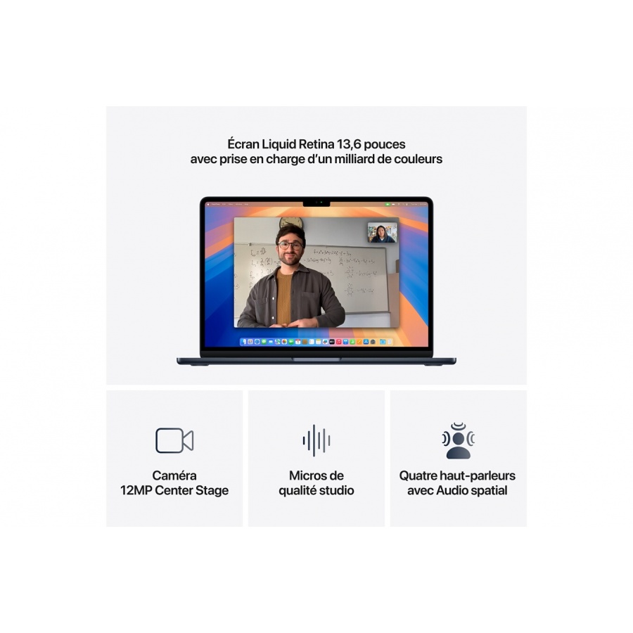 Apple Air 13'' 256 Go SSD 16 Go RAM Puce M4 CPU 10 cours GPU 8 cours Minuit n°5