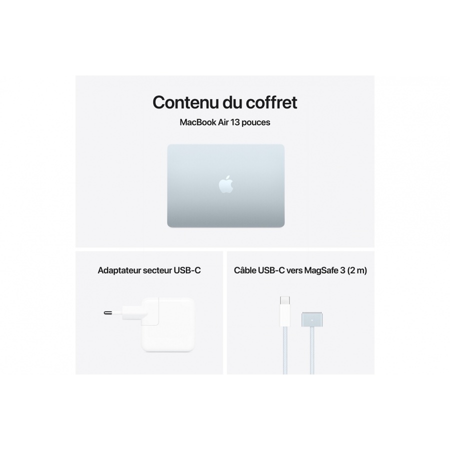 Apple Air 13'' 256 Go SSD 16 Go RAM Puce M4 CPU 10 cours GPU 8 cours Bleu Ciel n°11