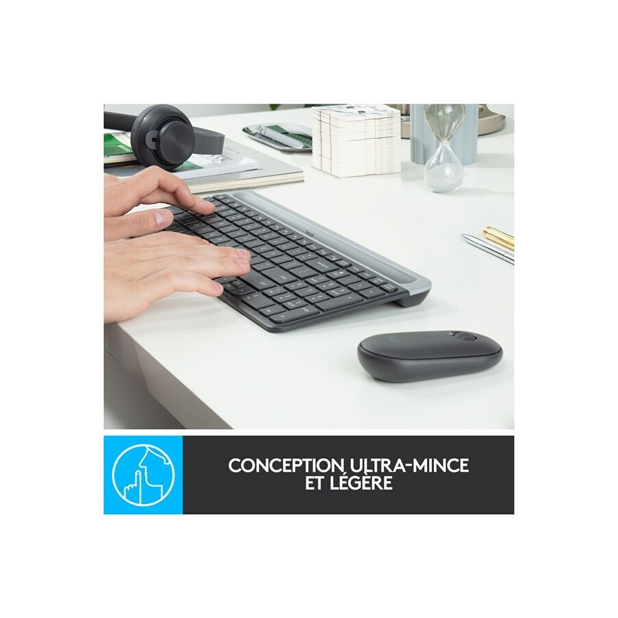 Logitech Slim Wireless Keyboard and Mouse Combo MK470 - GRAPHITE - FRA - 2.4GHZ - N/A - CENTRAL n°4