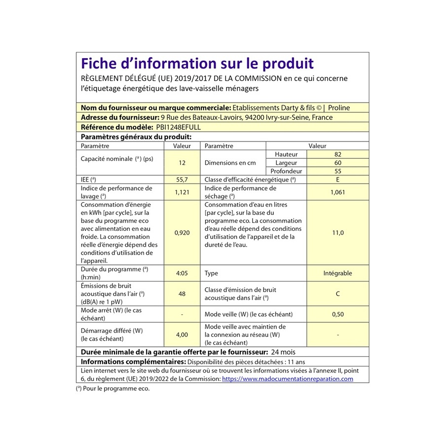 PROLINE PBI1248EFUL n°10