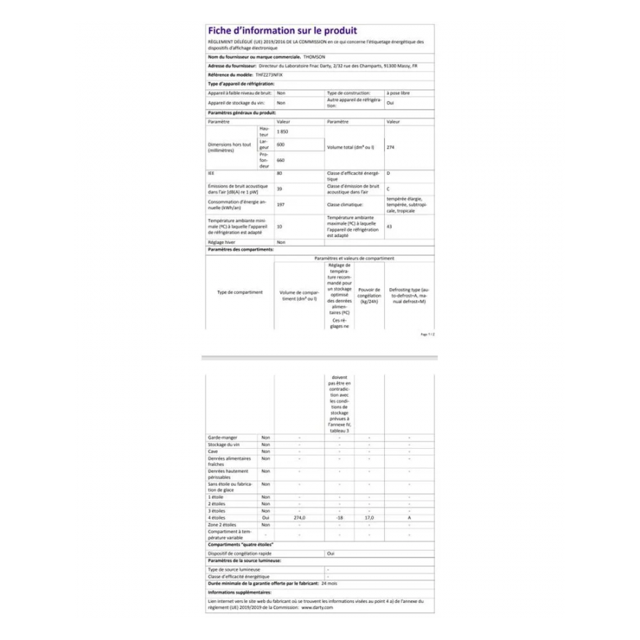 THOMSON THFZ273NFIX n°11