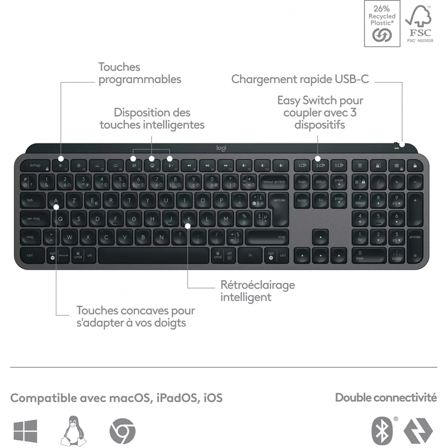 LOGITECH MX KEYS S GRAPHITE n°2