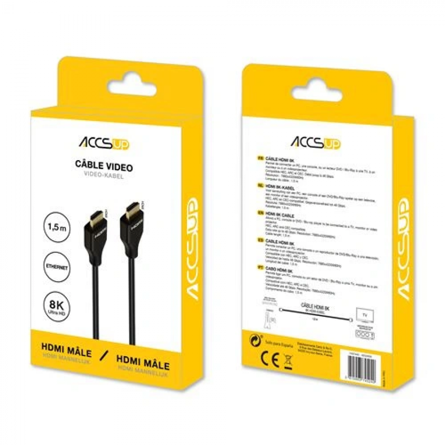 ACCSUP CABLE HDMI 2.1 ULTRA HD 8K AVEC ETHERNET 1,5M n°2