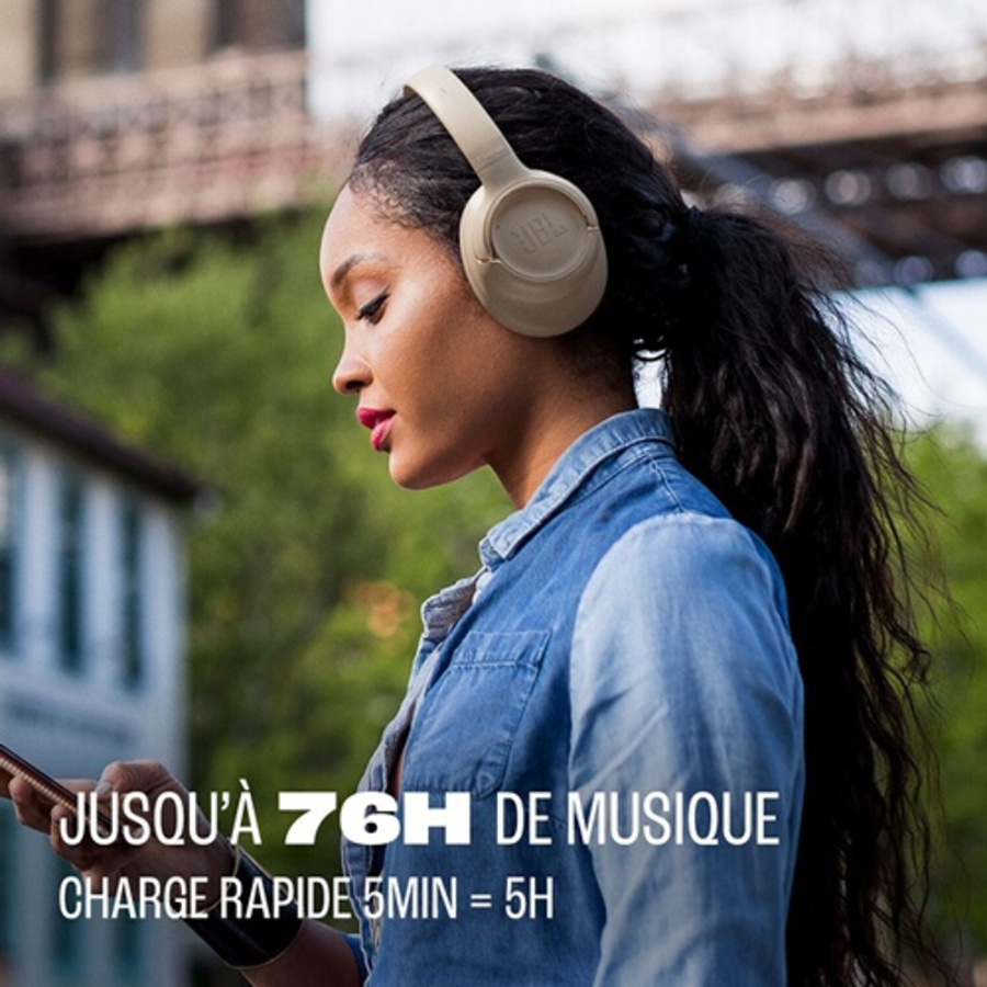 Jbl Tune 735BT Blanc, circum-auriculaire sans fil léger avec son JBL Pure Bass n°4