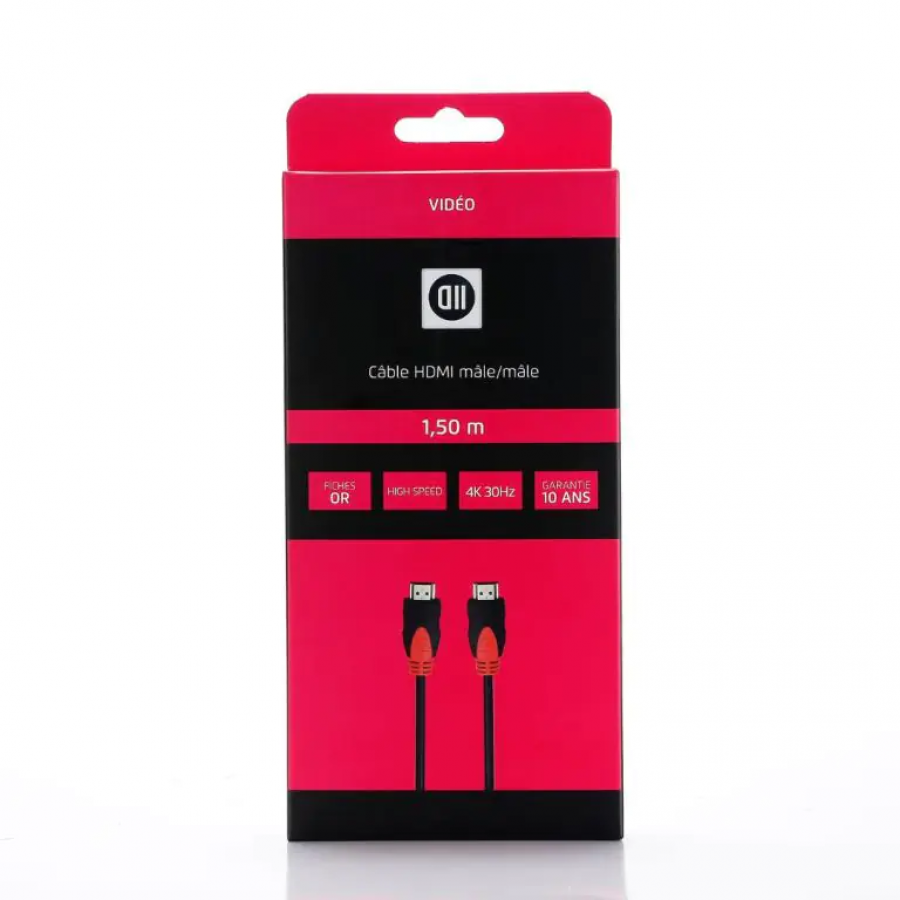 CÂBLE HDMI MÂLE/MÂLE 1.50M NOIR n°2